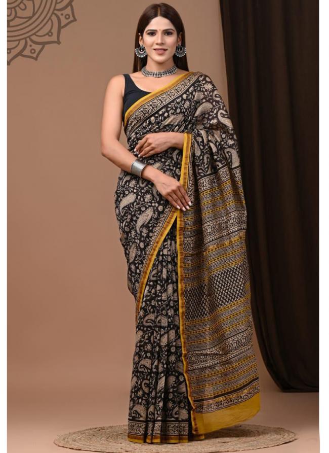 Chanderi Silk Multi Color Traditional Wear Printed Saree